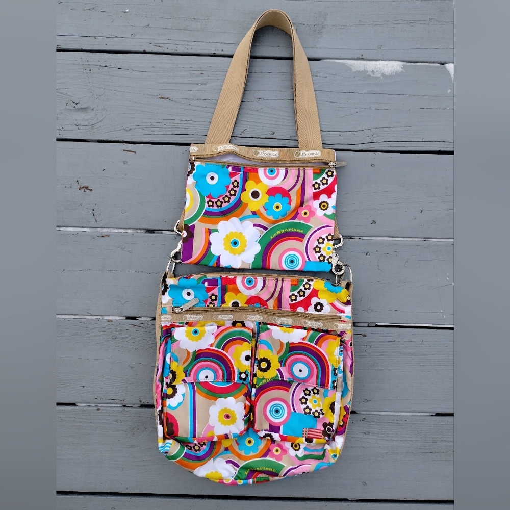 Lesportsac Multicolor Floral Crossbody Bag With Pouch - Picture 2 of 14